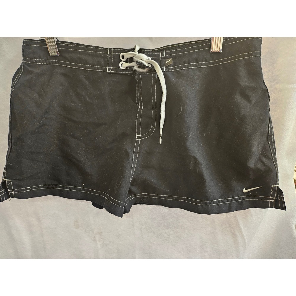 Nike Womens Black Board Shorts Swim Trunks Lace Up Size Medium 2030